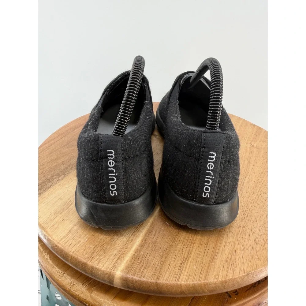 Merinos Women Black Wool Slip On Sneakers Comfort Walking‎ Shoes Size 9 EU 39.5